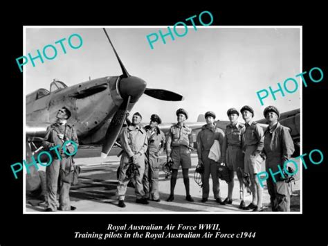 Old Historic Photo Of Royal Australian Air Force Wwii Raaf Pilot