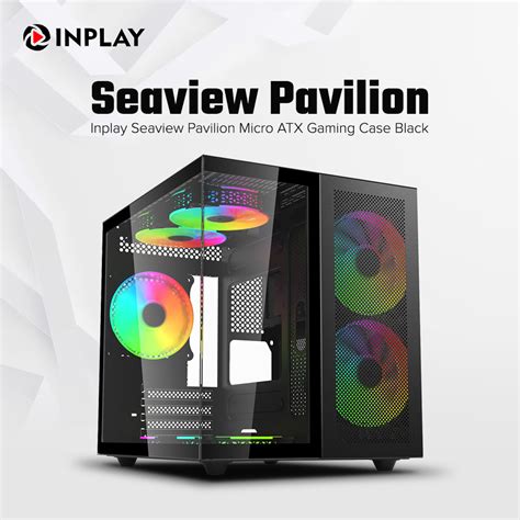 Easypc Inplay Seaview Pavilion Pc Case Gaming Micro Atx Black And White Shopee Philippines