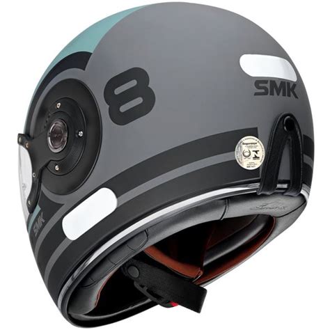 Capacete SMK Retro Ranko Preto Cinza Fosco Grid Motors