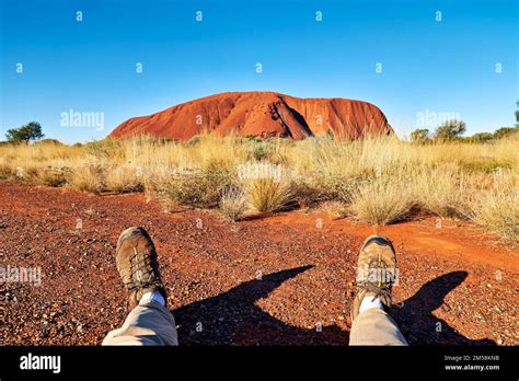 Hiking around Uluru Ayers Rock. Northern Territory. Australia Stock Photo - Alamy