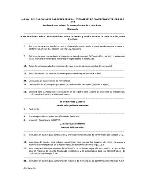 PDF ANEXO 1 DE LAS REGLAS DE CARACTER GENERAL EN PDF