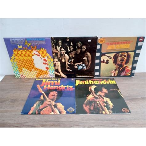 Five Jimi Hendrix LP Vinyl Records Electric Ladyland Birth Of