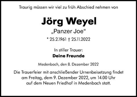 Traueranzeigen Von J Rg Weyel Vrm Trauer De