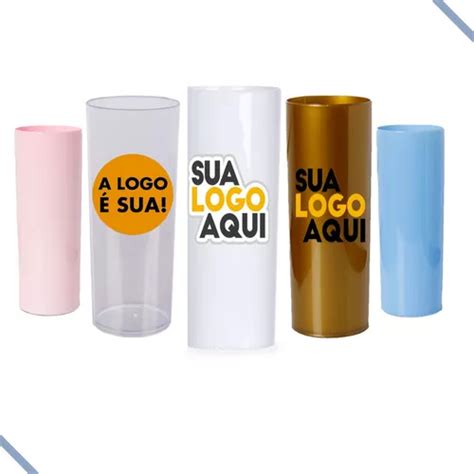 100 Copo Long Drink Personalizado Sua Marca Ideia Logo Frete grátis