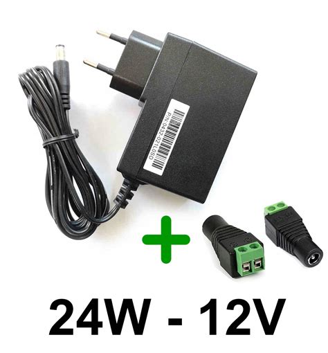 Zasilacz wtyczkowy do taśm LED 12V 24W z gniazdem Zasilacz wtyczkowy