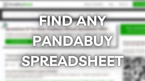 Pandabuy Spreadsheet Website Find Any Pandabuy Spreadsheet Over