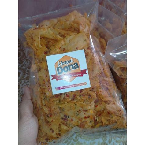 Jual Keripik Singkong Pedas Ekstra Daun Kunyit Dan Udang Rebon Khas