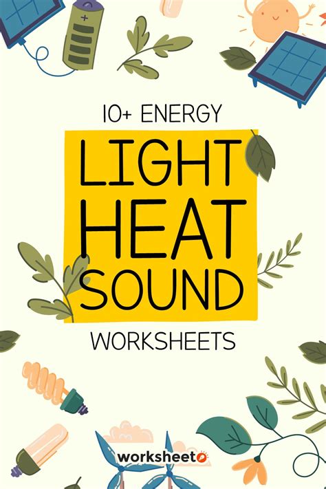 Energy Light Heat Sound Worksheets Free Pdf At Worksheeto