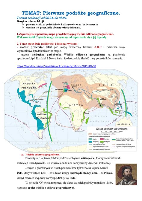 Pierwsze Podr E Geograficzne Klasa