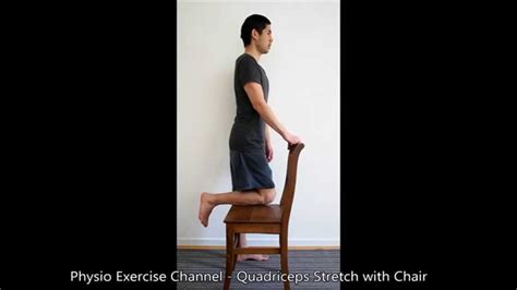 Quadriceps Stretch With Chair Youtube