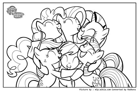 Radkenz Artworks Gallery: My little pony - big hug coloring page