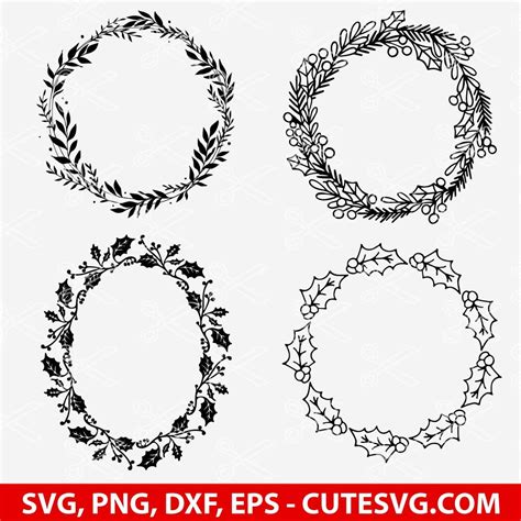 Christmas Wreath SVG, Holly Wreath SVG, Christmas SVG, Xmas SVG