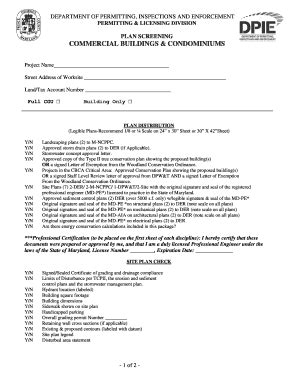 Fillable Online Princegeorgescountymd Plan Screening