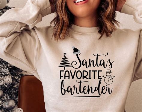 Santa S Favorite Bartender Svg Png Christmas Shirt Svg Beer Svg