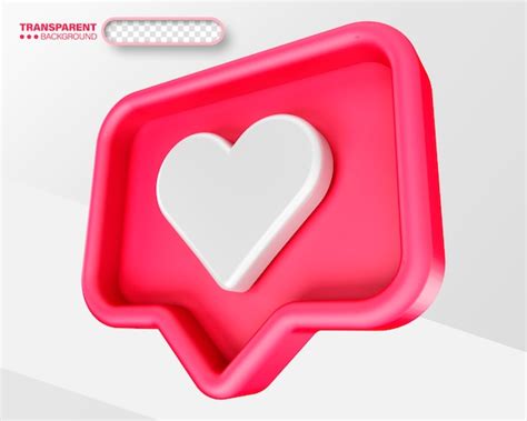 Premium Psd Psd 3d Render Social Media Heart Icon Isolated