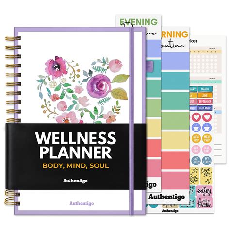 Wellness Planner - Self Care Journal with Hourly Schedule, Meal Plan