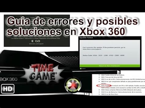 Guia De Errores Y Soluciones De Xbox 360 360 Slim YouTube