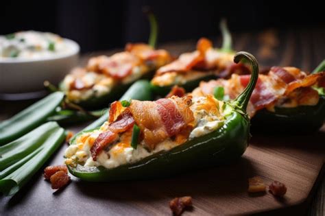 Spicy Jalapeno Popper With Cream Cheese And Bacon Stock Illustration