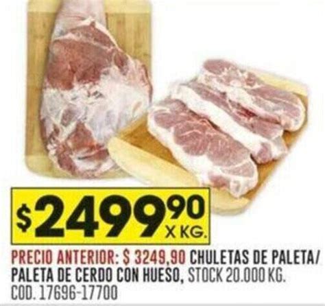 Chuletas De Paleta Paleta De Cerdo Con Hueso X Kg Oferta En Coto