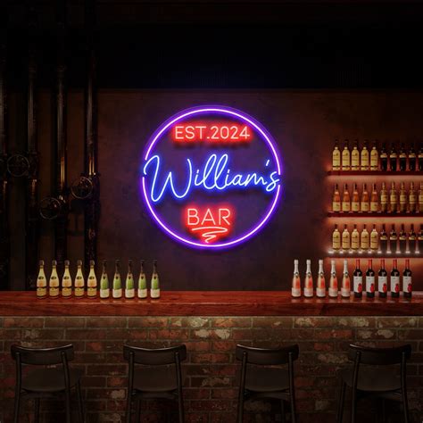 Custom Neon Sign Bar Neon Sign Neon Bar Sign Custom Neon Bar Sign