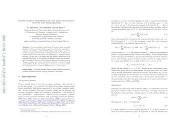 Finite Sample Properties Of The Mean Occupancy Counts And Probabilities