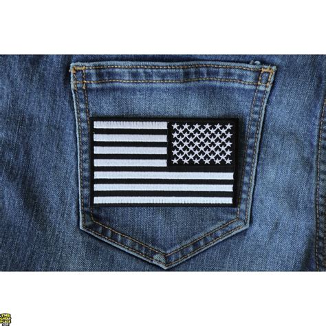 Reversed Us Flag Black White Patch 4 Inch American Flag Patches