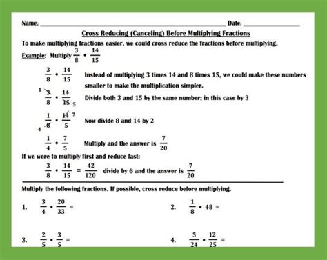 Cross Multiplication Fractions Worksheets