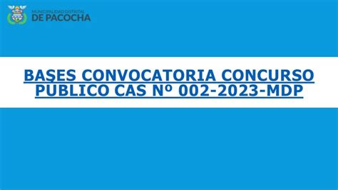 Bases Convocatoria Concurso P Blico Cas N Mdp Noticias