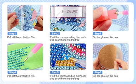 NAIMOER 8Pcs Diamond Painting Coasters DIY Life Coaster Stitch Diamond