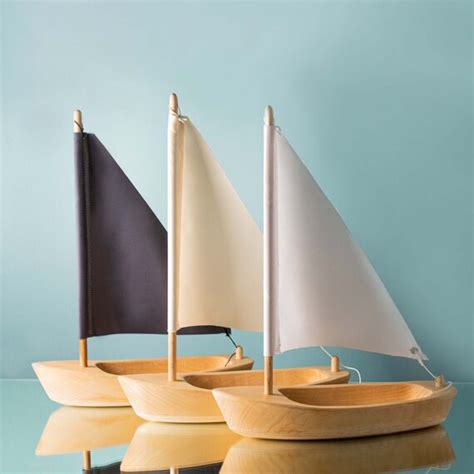 Sailing Wooden Boat L Wooden Boat L Collectible Toy L T For Etsy