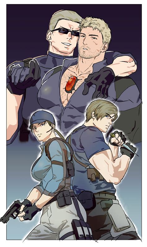 Leon S Kennedy Chris Redfield Jill Valentine And Albert Wesker