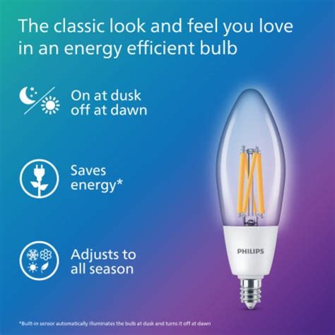 Philips Dusk To Dawn Watt B Candelabra Led Light Bulb Soft