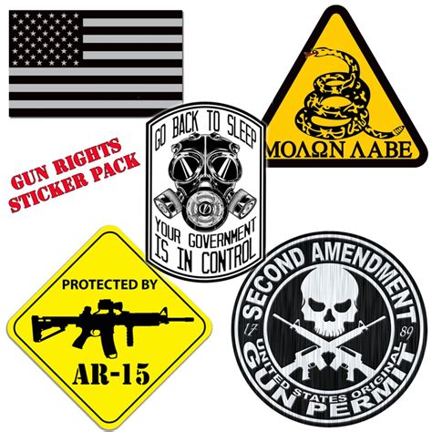 2nd Amendment Gun Rights Flag Molon Labe AR15 Gun Rights NRA Decal