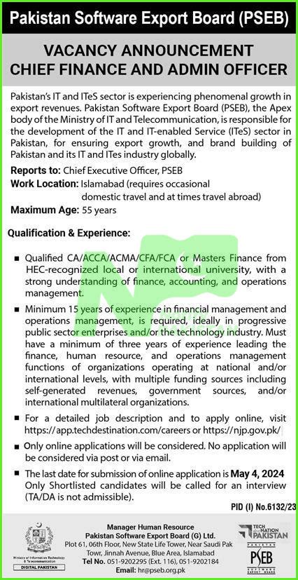 Pakistan Software Export Board PSEB Islamabad Jobs 2024 Notify Pakistan