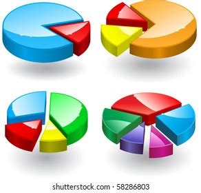 Pie Charts Different Number Parts Vector Stock Vector Royalty Free