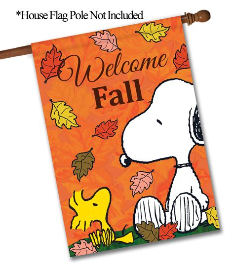 PEANUTS® PEANUTS® Falling Leaves Welcome Snoopy & Woodstock - Etsy