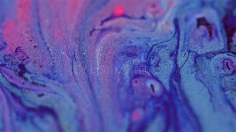 Paint Spill Glitter Ink Drip Pink Blue Purple Mix Stock Video Video