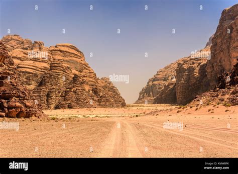 Desert Landscape Under Blue Skies Stock Photo Alamy