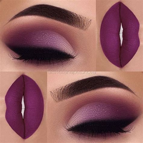 How To Do Makeup With Purple Lipstick Saubhaya Makeup