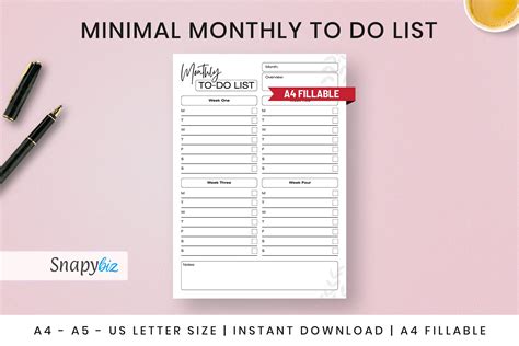 list printable