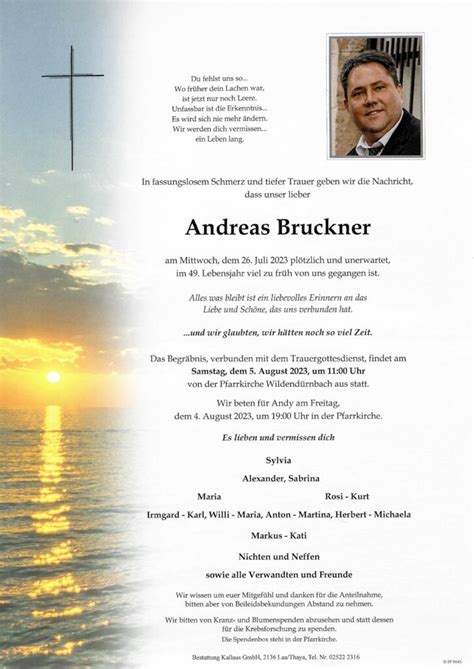 Andreas Bruckner Bestattung Kallaus