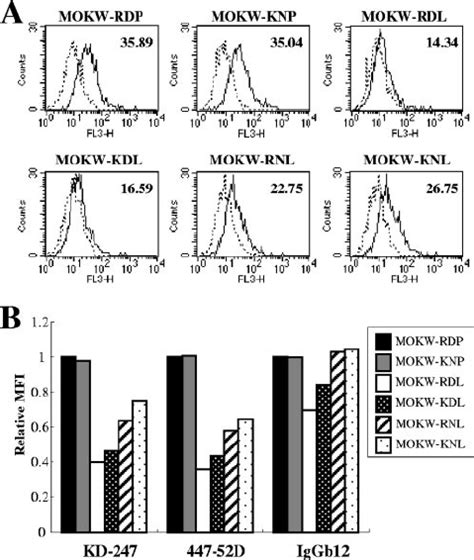 Comparison Of Antibody Binding To Cell Surface Expressed Mokw Env