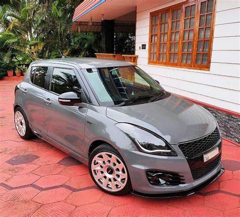 Modified Maruti Swift With Nardo Grey Wrap Looks Absolutely Stunning