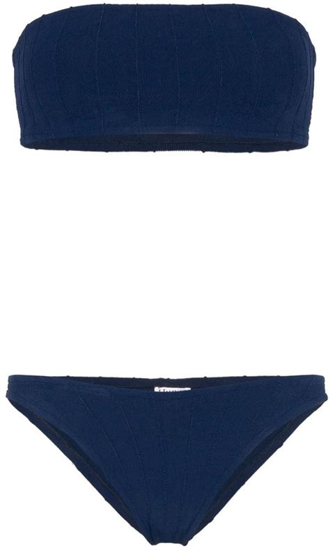 Hunza G Gabrielle Nile Bandeau Bikini ShopStyle Two Piece Swimsuits