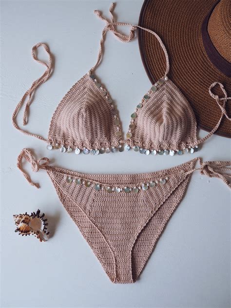 H Kel Bikini H Kel Bikini Set Mit Muscheln Und Nat Rlicher Etsy