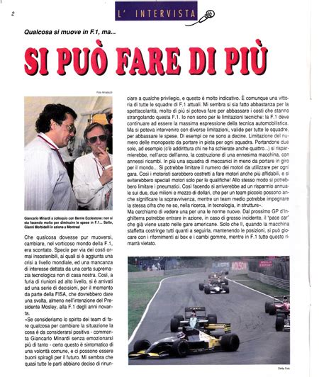 Gian Carlo Minardi La Formula 1 è miope Minardi