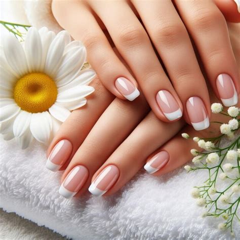 Premium Photo Gentle French Manicure