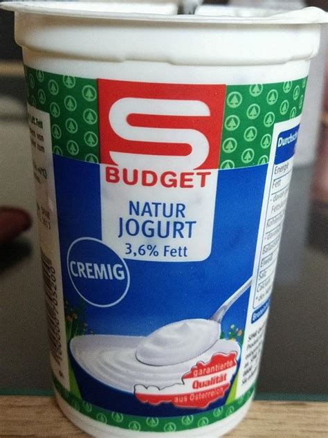 Natur jogurt 3 6 fett cremig S Budget kalórie kJ a nutričné hodnoty