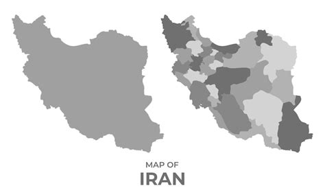 Carte Vectorielle En Gamme Grise De L Iran Avec Des R Gions Et Une