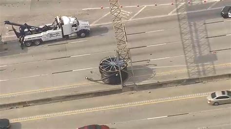 13 Alert Traffic I 10 East Freeway Westbound Lanes Reopened After Spools Roll Off Big Rig